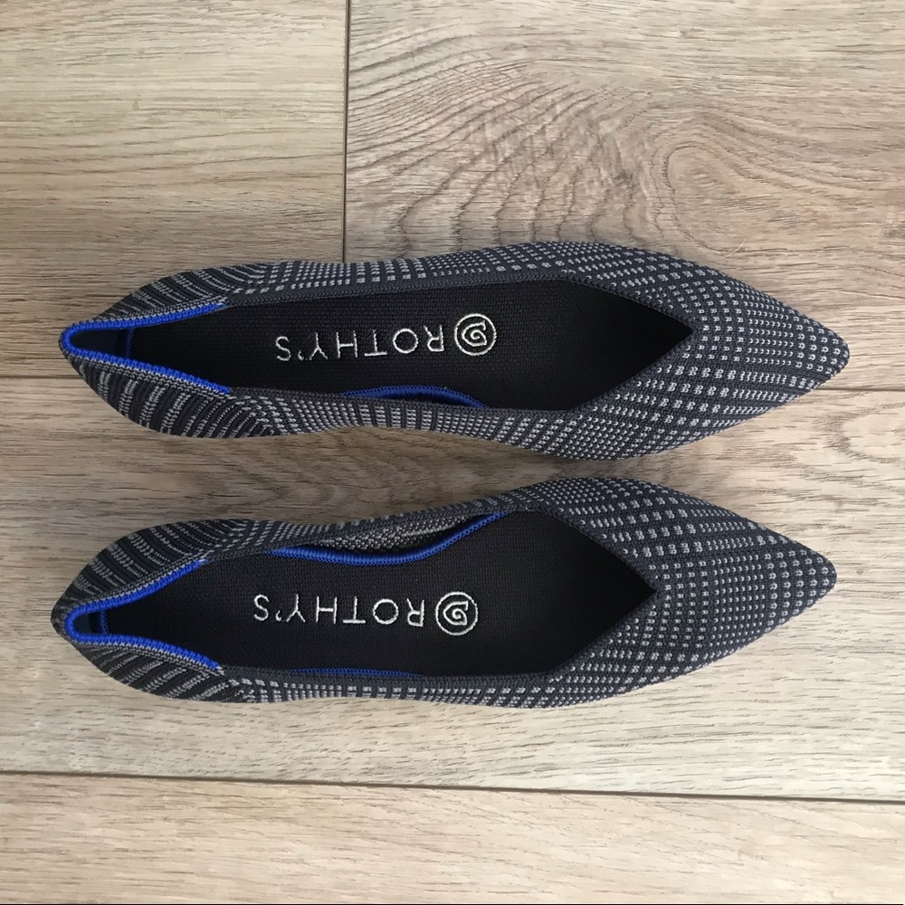 Rothy’s Black Glen Plaid Pointed Toe Shoes